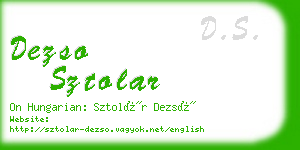 dezso sztolar business card